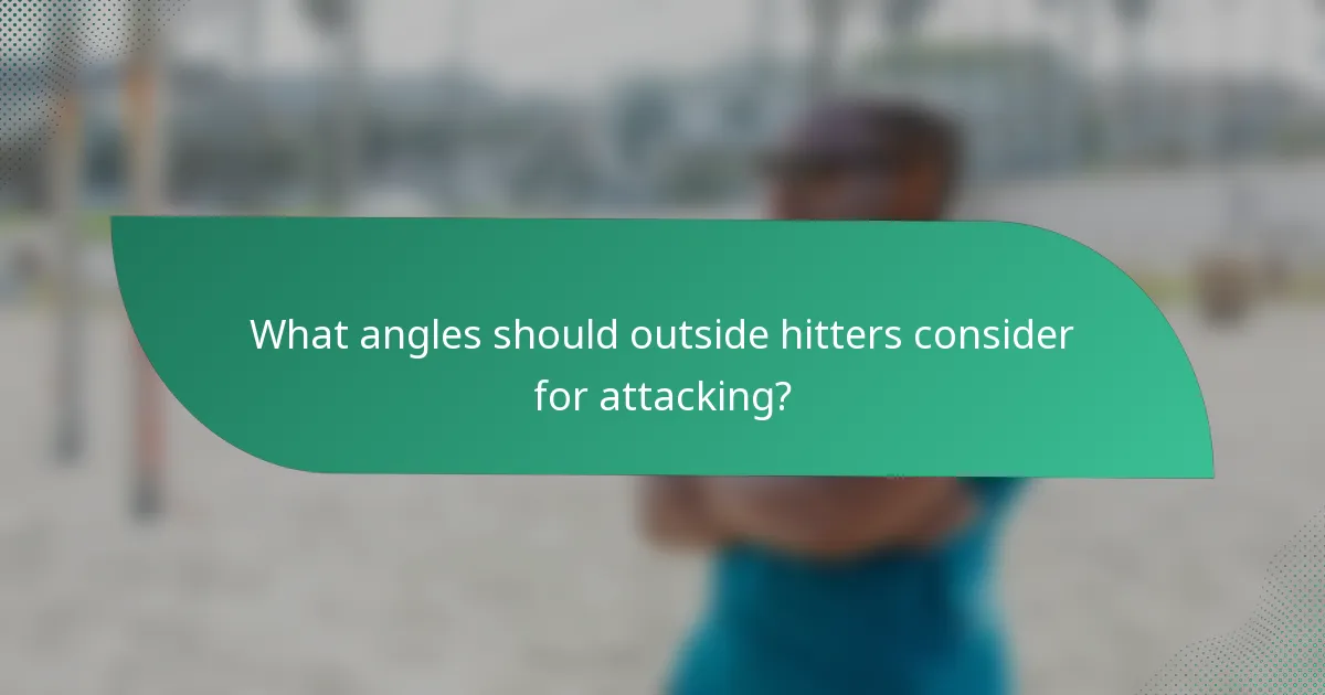 What angles should outside hitters consider for attacking?